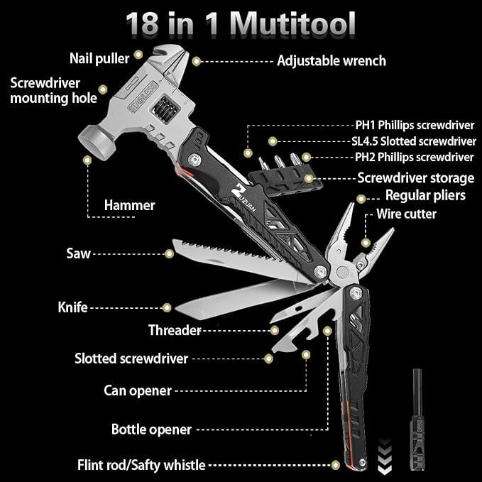 18 in 1 Multitool, Professional Stainless Steel